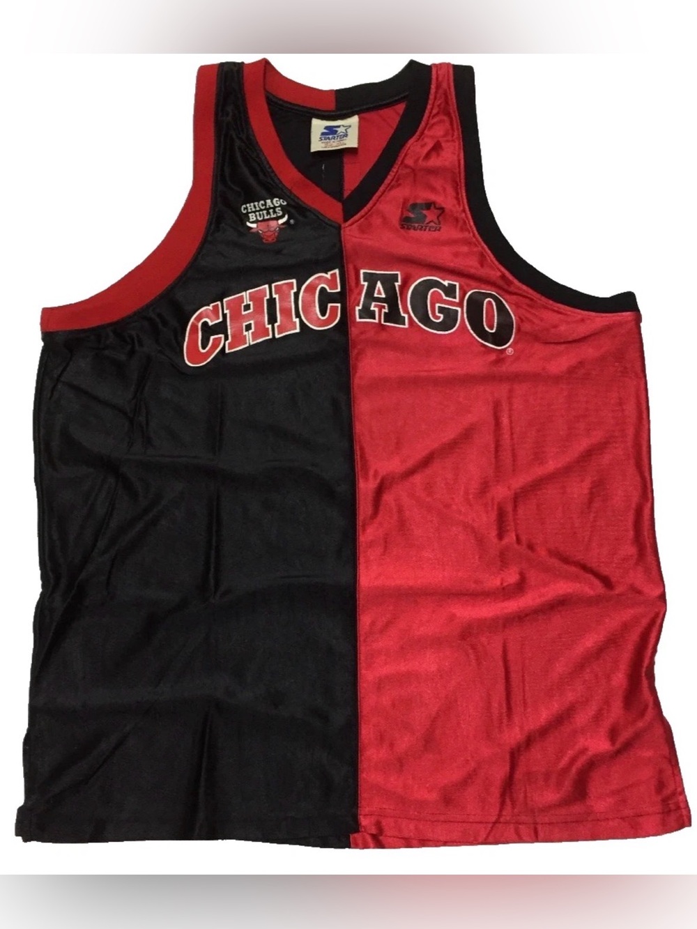 Vintage Chicago Bulls Starter Jersey Size 52 XL Jordan 90s Retro Rare Red NBA
